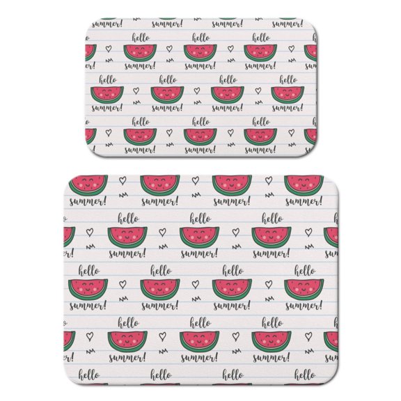 Summer Party Watermelon Print Dish Drying Mat, Fresh Tropical Fruit Lover Kitchen Mat