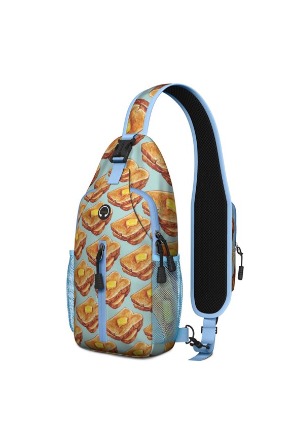 Summer Party Watermelon Sling Backpack with Fresh Tropical Fruit Pattern – Water-Resistant Crossbody Bag with Anti-Theft Pocket, Large Storage Compartments, Adjustable Strap, Ideal for Bea