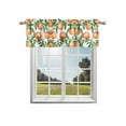 thumbnail image 1 of Summer Peach Curtain Valance for Windows/Living Room/Kitchen/Bathroom/Café, Short Rod Pocket Tier Curtain Window Treatment Panel Pink Orange Fruits Botanical Green Topper Curtain 42''x18'', 1 of 6