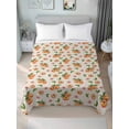 thumbnail image 1 of Summer Peach King Size Flat Sheet, Wrinkleproof & Fadeproof Cooling Flat Bed Sheet Only, Tropical Fruit Rustic Flowers Watercolor Breathable Soft Bedding Top Sheets 105 x 98 Inches, 1 of 8