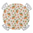 thumbnail image 1 of Summer Peach Round Tablecloth for 55-60 Inch Tables,Fitted Table Cover with Elastic Edge,Tropical Fruit Rustic Flowers Watercolor Waterproof Outdoor Table Cloth Protector for Patio Garden Dinner, 1 of 9