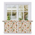 thumbnail image 1 of Summer Peach Tier Curtains, Tropical Fruit Rustic Flowers Watercolor Light Filtering Kitchen Curtains, 2Pcs Rod Pocket Half Window Treatments Panels for Sink Cafe Cabinet Camper 27.5x36 Inches, 1 of 9