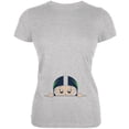 thumbnail image 1 of Summer Peeking Baby Football Player Heather Grey Juniors Soft T-Shirt - X-Large, 1 of 1