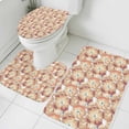 thumbnail image 1 of Summer Peony Plants Bathroom Rugs Set Country Orange Flowers Non Slip Absorbent Soft Bath Mats 3 Piece Set with Bathroom Rug, U-Shaped Floor Mat, Toilet Seat Cover Large Size, 1 of 9