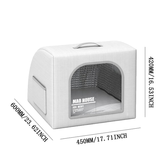 Summer Pet Air Conditioner Cooler House, Ice Pack Cooling Bed for Indoor & Outdoor Use, Foldable Waterproof Cat Shelter for Garage Patio Garden, Lightweight Travel Resting Den
