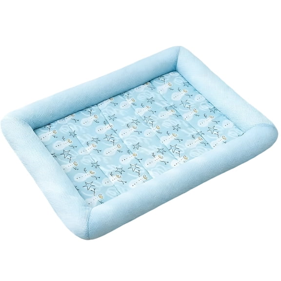 Summer Pet Cooling Mat, Breathable Self Cooling Dog Bed Cushion, Non-Slip Washable Sleeping Chilling Mat for Small Medium Dogs Cats & Small Animals, Indoor Outdoor Daily Use, Blue 20x16x3.2"