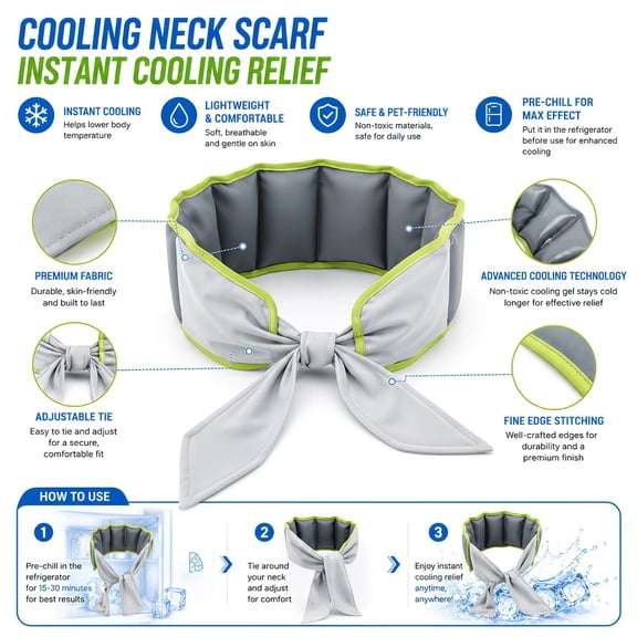 Summer Pet Cooling Neck Wrap for Medium and Large Dogs | Reusable Dog Cooling Collar for Heat Prevention