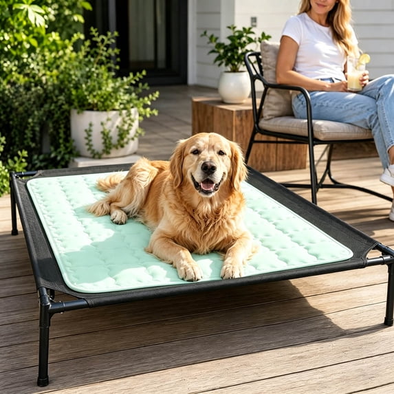 Summer Pet Cooling Pad Non- Ice Silk Sleeping Cushion Machine Washable Portable Mat for Cats Dogs 28.7x20.9 Inch