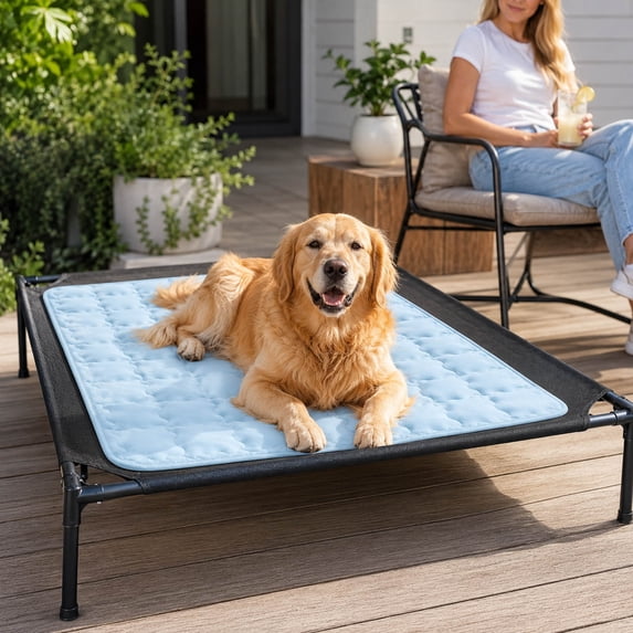 Summer Pet Cooling Pad Non- Ice Silk Sleeping Cushion Machine Washable Portable Mat for Cats Dogs 28.7x20.9 Inch