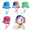 thumbnail image 1 of Summer Pet Dog Hat Outdoor Dog Sun Hat Canvas Cap for Small Dog Lace Sunshade Hood Pet Sunscreen Accessories, 1 of 6