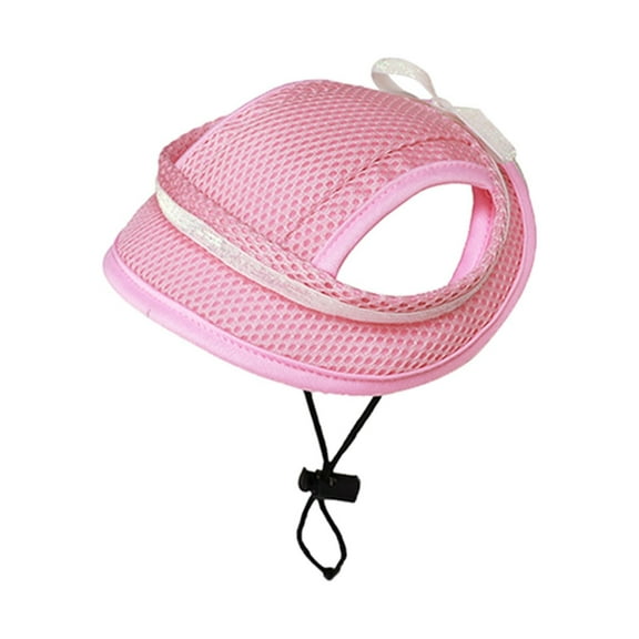 Summer Pet Hat Breathable Polyester Sunshade for Cats Dogs Adjustable Strap Ear Protection and Outdoor Activities