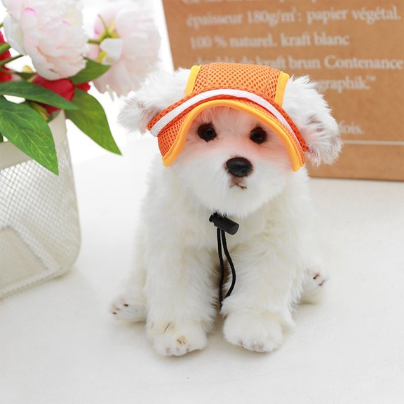 Summer Pet Hat Breathable Sunshade Cat Dog Bow Ear Leakage Supplies, 7 cm, Orange