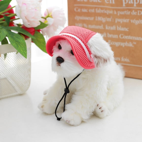 Summer Pet Hat for Cats and Dogs Breathable Sunshade Lightweight Protective Headwear for in Summer,7 cm,Red