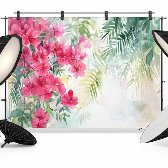 Summer Photography Backdrop 10x8FT, Red Flowers Pastoral Butterfly ...