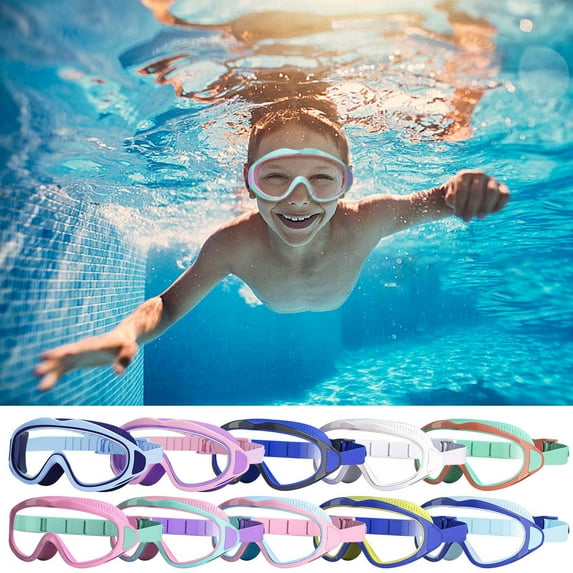 Minors Swimming Goggles, Uv Protection Waterproof Large Frame, Anti-fog Panoramic Lenses, Adjustable Strap for Pool and Beach Use,Vsgery