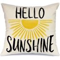 thumbnail image 1 of Summer Pillow Cover 18X18 Inch Hello Sunshine Decorative Throw Pillow Case Summer Cushion Case for Sofa Couch GS092-18, 1 of 6