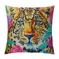 thumbnail image 1 of Summer Pillow Cover Inch - Vibrant Animal Print with Colorful Floral, Exotic Decorative Cushion Case for Home Decor, 1 of 5