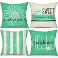 thumbnail image 1 of Summer Pillow Covers 16x16 Inch Set of 4 Outdoor Pillow Covers Daisy Throw Pillow Covers Hello Sunshine Sweet Summer Time Cushion Case Summer Outdoor Decoration for Farmhouse Sofa Home Car Couch, 1 of 6