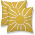 thumbnail image 1 of Summer Pillow Covers 16x16 Set of 2, Yellow Sunshine Decorative Outdoor Throw Pillow Covers Modern Farmhouse Cushion Case Linen Square for Home Couch Sofa, 1 of 6