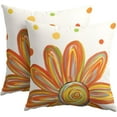 thumbnail image 1 of Summer Pillow Covers 18x18 Inch Hello Sunshine Floral Polka Dots Outdoor Throw Pillows Set of 2 Rustic Farmhouse Seasonal Holiday Pillowcases for Couch Home Decor, 1 of 6