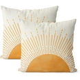 thumbnail image 1 of Summer Pillow Covers 18x18 Inch Set of 2, Yellow Sunshine Decorations Outdoor Throw Pillows Boho Summer Sun Sunrise Pillowcase Linen Decor Cute Modern Farmhouse Cushion Case for Home Bedroom, 1 of 6