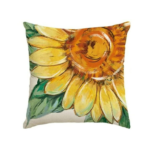 Summer Pillow Covers 18x18 inch Sunflower vases Decor Throw Pillows Covers Outdoor Spring Summer Yellow Stripe Pillow Covers Decor Couch Living Room