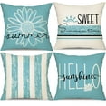 thumbnail image 1 of Summer Pillow Covers 20x20 Inch Set of 4 Outdoor Pillow Covers Daisy Throw Pillow Covers Hello Sunshine Sweet Summer Time Cushion Case Summer Outdoor Decoration for Farmhouse Sofa Home Car Couch, 1 of 6
