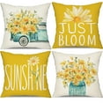 thumbnail image 1 of Summer Pillow Covers 20x20 inch Set of 4 Sunflower vases Truck Decor Throw Pillows Covers Outdoor Spring Summer Yellow Pillow Covers Decor Couch Living Room 192A, 1 of 1