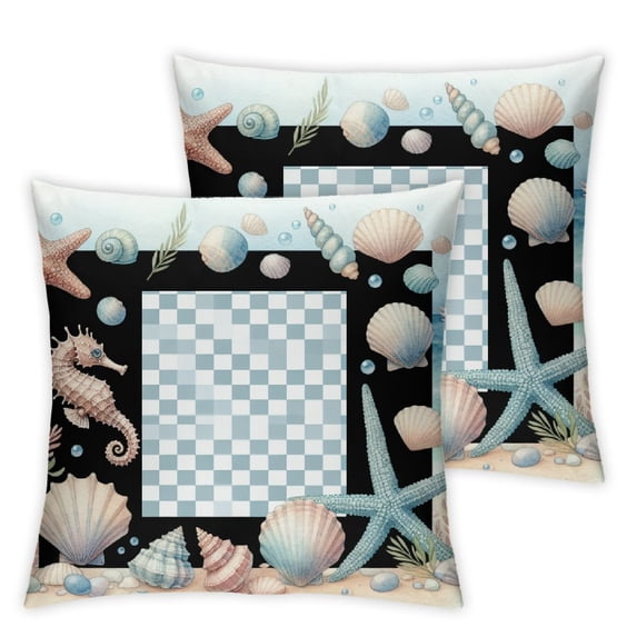Summer Pillow Covers Anchor Sea Beach Starfish Mason Jar Pillows Decorative Throw Pillows Summer Decorations Farmhouse Decor Cushion Case for Sofa Couch
