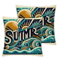 thumbnail image 1 of Summer Pillow Covers Set of 2 Style Throw Pillow Covers Summer Cushion Case Decor for Sofa Couch, 1 of 7