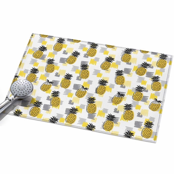 Summer Pineapple Area Rugs 2x3ft Modern Style Tropical Yellow Pineapples Floor Rug&nbsp;Non Slip Low Pile Ultra Soft Throw Carpet for Entryway Indoor Entrance Kitchen Bathroom