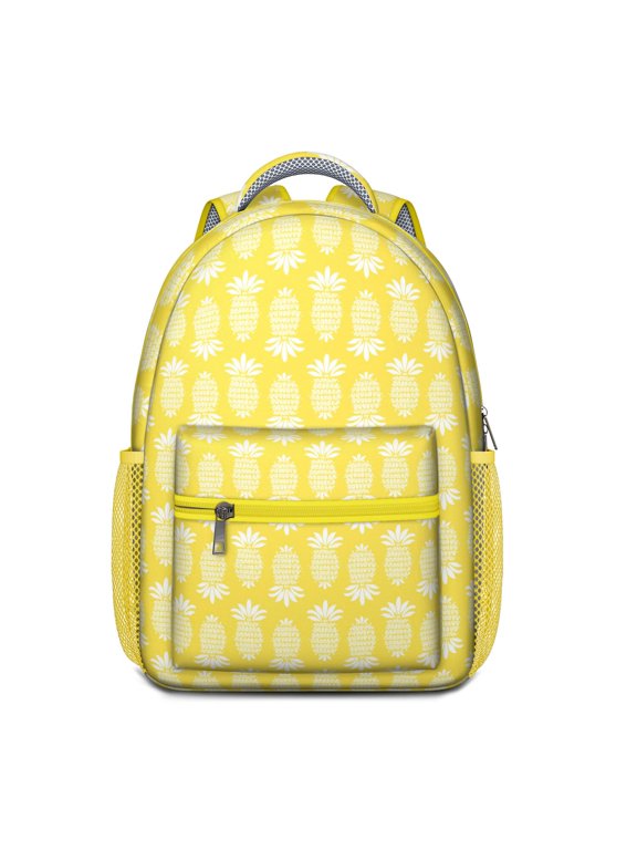 Summer Pineapple Backpack - Hawaii Fruit Print Waterproof Student Bag with Breathable Mesh & Versatile Style