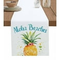 thumbnail image 1 of Summer Pineapple Burlap Cotton Table Runner 13x48 Inches Long, Watercolor Modern Art Tropical Fruit Farmhouse Table Runners, Outdoor Dining Tablecloths Decor for Baby Shower/Party/Wedding, 1 of 6