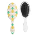 thumbnail image 1 of Summer Pineapple Hair Brush, Tropical Fruit Pattern Detangling Paddle Brush, Yellow Golden Print with Flowers, Comfortable Grip for Daily Use, 1 of 8