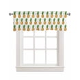 thumbnail image 1 of Summer Pineapple Linen Curtain Valance for Bedroom/Bathroom/Kitchen/Office/Living/Dining Room Windows,Exotic Tropical Fruit Geometric Stripes Pocket Topper Drapes Decorative Cafe Drapery Panel 60x18, 1 of 6