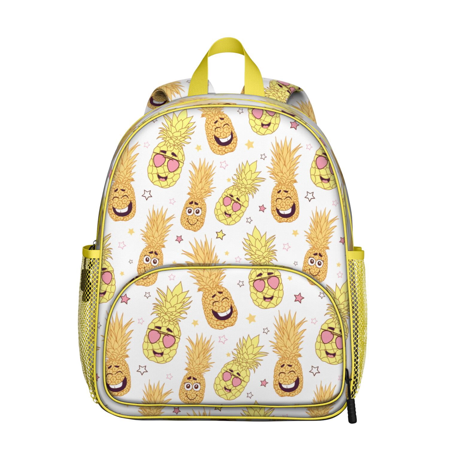 Yellow Neon Pineapple Hawaiian Print Backpack