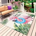thumbnail image 1 of Summer Pink Flamingo Outdoor Rug 3x5 Ft, Non Slip Washable Area Rug, Beach Tropical Palm Leaves Patio Rugs Carpet Runner, Large Floor Mat for Indoor/Outdoor Deck Porch Camping, 1 of 8