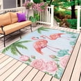 thumbnail image 1 of Summer Pink Flamingo Outdoor Rug for Patio/Deck/Porch, Non-Slip Large Area Rug 3 x 5 Ft, Coastal Tropical Plants Flowers Indoor Outdoor Rugs Washable Area Rugs, Reversible Camping Rug Carpet Runner, 1 of 8