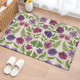 thumbnail image 1 of Summer Pink Purple Flower Washable Small Entryway Area Rugs 2'x3', Vintage Country Watercolor Floral Green Leaf Low Pile Throw Rug Non-Slip Sturdy Edge Binding Carpet for Front Door Floor Room Entry, 1 of 9