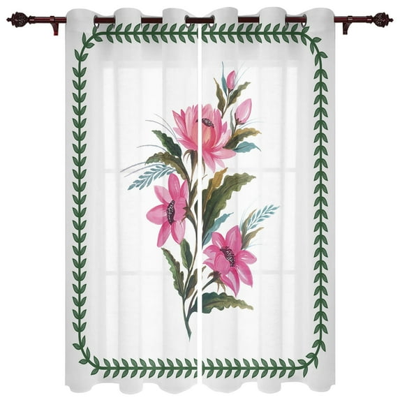 Summer Plant White Flowers Texture Luxury Home Curtains Home Supplies Living Room Bedroom Custom Curtains