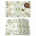 thumbnail image 1 of Summer Plants Placemats Set of 6 Green Leaves Pastoral Retro Garden Place Mats Indoor Wipeable Table Mats Washable Cloth Dining Table Placemats for Kitchen Holiday Party Home Decor 13x19 Inch, 1 of 9