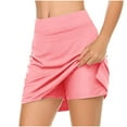 thumbnail image 1 of Summer Plus Size 2 in1 Running Shorts for Womens 2025 Elastic High Waist Solid Color Fake Two Piece 2 in1 Running Pants 3/4 Shorts, 1 of 8