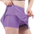 thumbnail image 1 of Summer Plus Size 2 in1 Yoga Shorts for Womens 2025 Elastic High Waist High Flick Milk Silk False Two 2 in1 Yoga Skirts Pants High Waist Exercise And Fitness Pants, 1 of 4