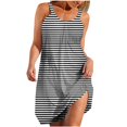 thumbnail image 1 of Summer Plus Size Beach Dresses for Womens 2025 Fashion Casual Printed Round-Neck Sleeveless Loose Knee-Length Dress, 1 of 5