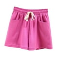 thumbnail image 1 of Summer Plus Size Casual Shorts for Womens Fashion Elastic Waist Solid Color Pocket Home Casual Sports Shorts, 1 of 4