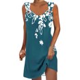 thumbnail image 1 of Summer Plus Size Dresses for Women 2024 Comfort Printed Sleeveless V-Neck Dress, 1 of 5