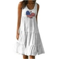 thumbnail image 1 of Summer Plus Size Dresses for Women 4th of July Tank Dress Ruffle Flowy Beach Dress Loose Fit Flare Dresses, 1 of 5