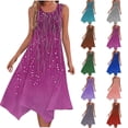 thumbnail image 1 of Summer Plus Size Dresses for Womens 2026 Fashion Beach Printing Pockets Tank Round-Neck Sleeveless Tank Dresses, 1 of 8