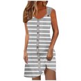 thumbnail image 1 of Summer Plus Size Dresses for Womens 2026 Fashion Spring Vacation Button V-neck Strap Dress, 1 of 5
