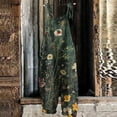 thumbnail image 1 of Summer Plus Size Boho Overalls for Women Hippie Cloth Floral Printed Jumpsuits Spaghetti Strap Rompers Green L, 1 of 3